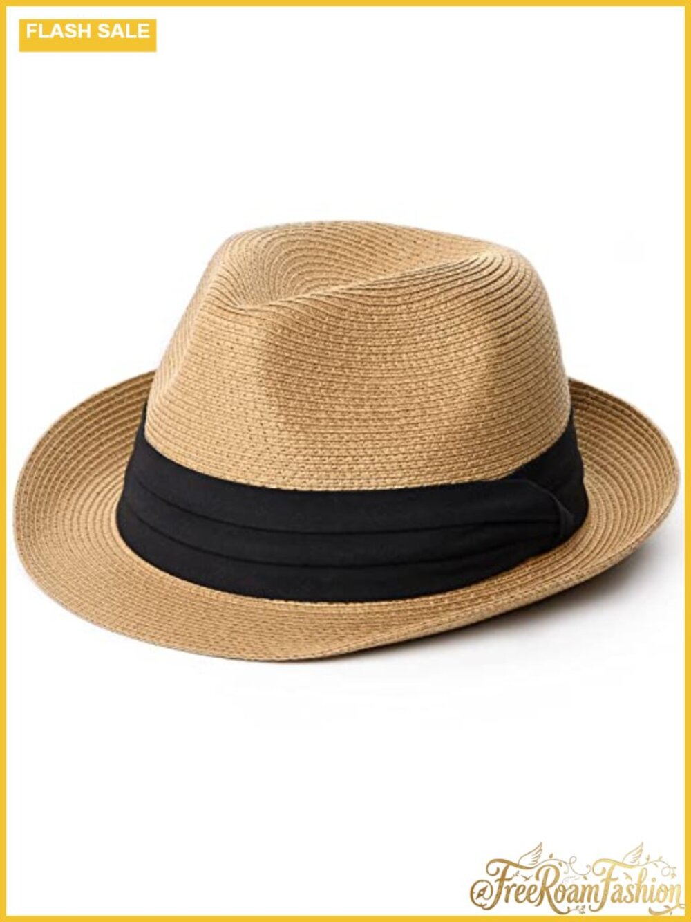 FURTALK Fedora Straw Sun Hat Packable Roll Up Short Brim Trilby Panama